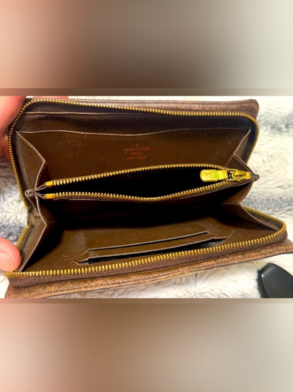 Louis Vuitton Brown Damier Ebene Zip Wallet - Picture 14 of 16